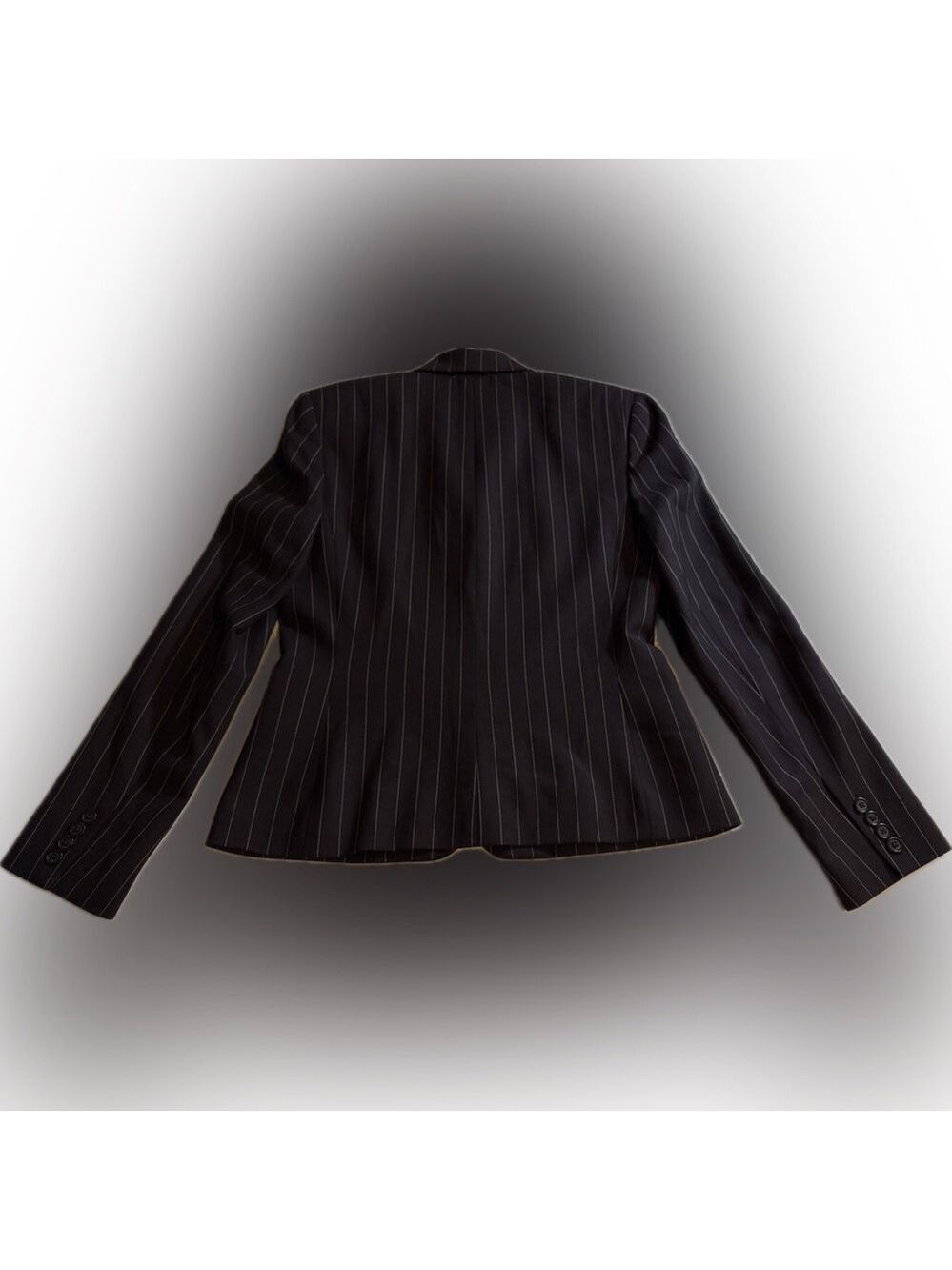 Lauren Ralph Lauren Classic Blazer 3 Button Wool Brown and Tan Pinstripe Jacket - Picture 8 of 12